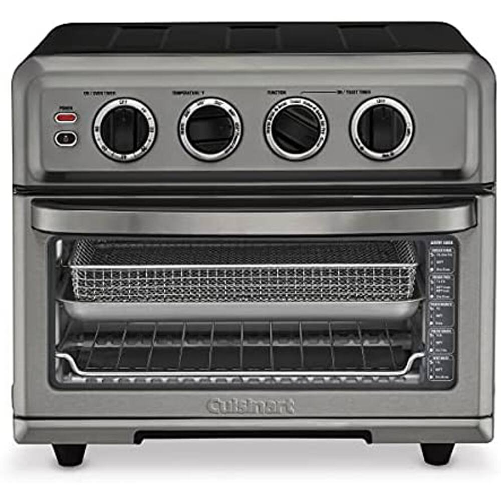 Angle. Cuisinart - TOA-70 AirFryer Toaster Oven with Grill + 1-Year Extended Warranty Bundle - Black.