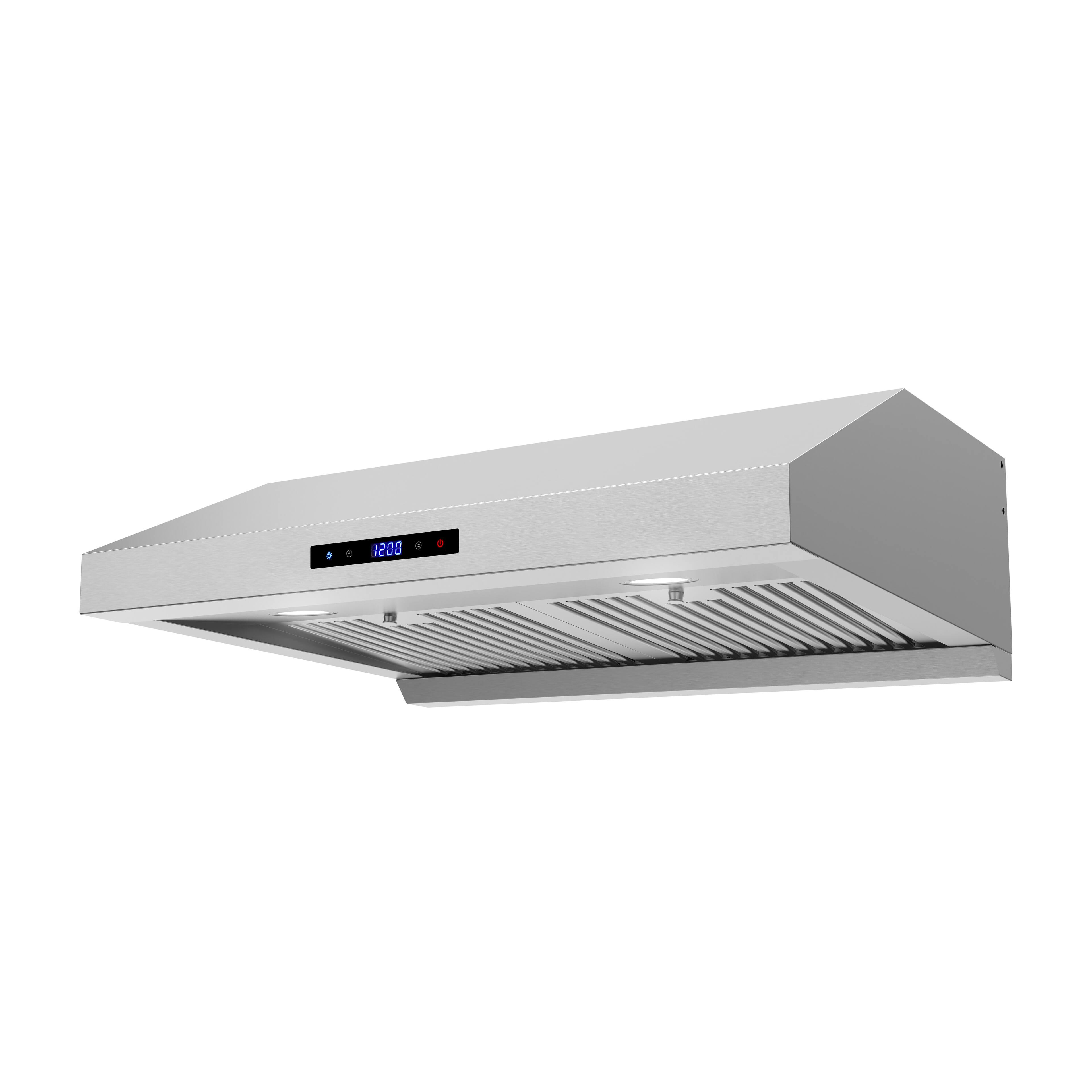 Alt View 2. Streamline - 30 in. Andrano Ducted Undermount 406 CFM Range Hood, Baffle Filters, Touchpad Control, LED Lights - Brushed Stainless Steel.