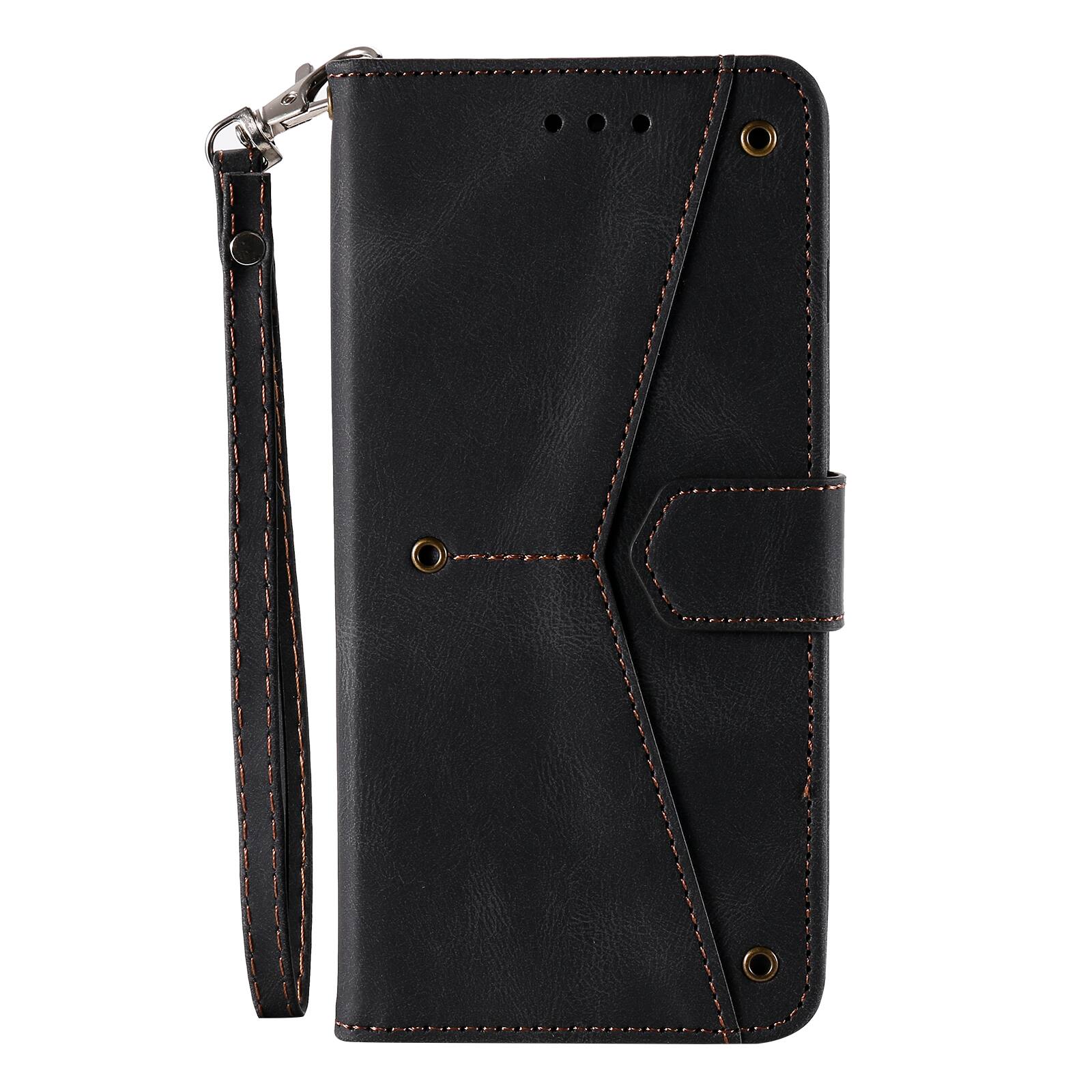 Back. Dteck - Wallet Case for Samsung Galaxy S24 Ultra,Vintage PU Leather Flip Card Holder Kickstand Magnetic Closure Phone Cover - Black.