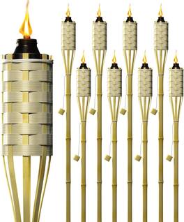 Sorbus - Matney Bamboo Torches for Outside Mosquitos Repellent - 5 Ft. Tall- Decorative Garden & Backyard Lights Mosquito Torches - Bamboo 8 Pack