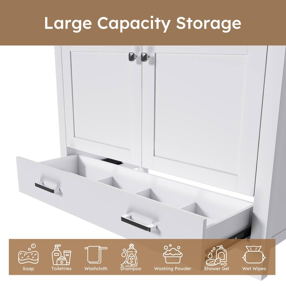 Large Capacity Storage

- Soap
- Toiletries
- Washcloth
- Shampoo
- Washing Powder
- Shower Gel
- Wet Wipes