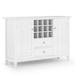 Simpli Home - Bedford Sideboard Buffet and Wine Rack - White
