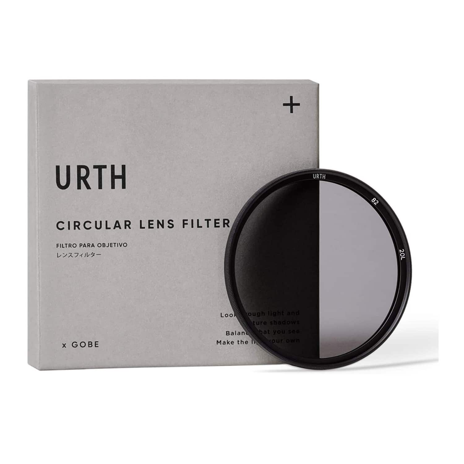Urth - 82mm ND4 2 Stop Nano-Coating Circular Lens Filter Plus with Ultra-Slim Rim