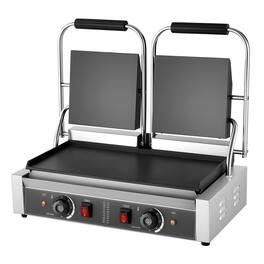 Mirfee - 3600W Double Panini Press, 19x9" Flat Plate, Commercial Sandwich Grill with Temp Control
