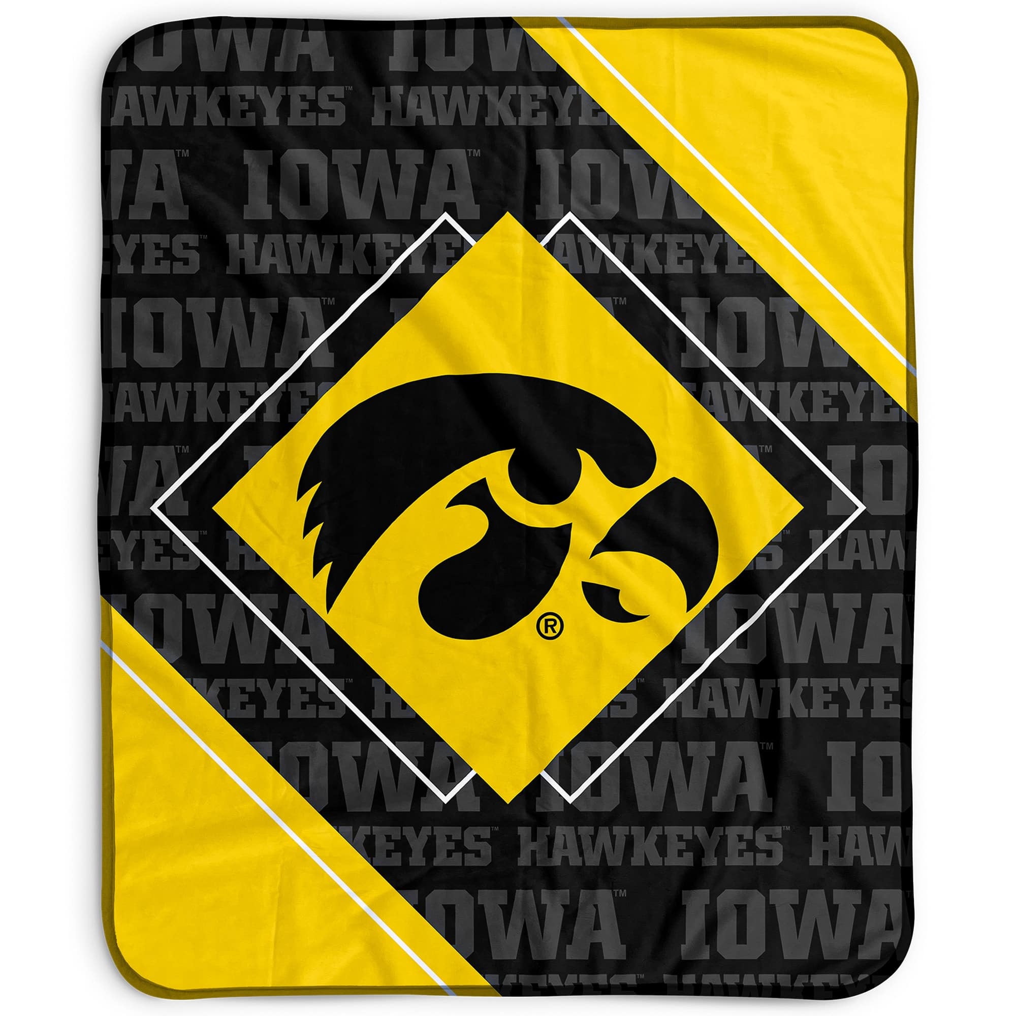 Pegasus - Iowa Hawkeyes 50" x 60" Diamond Logo Fleece Blanket - Multicolor