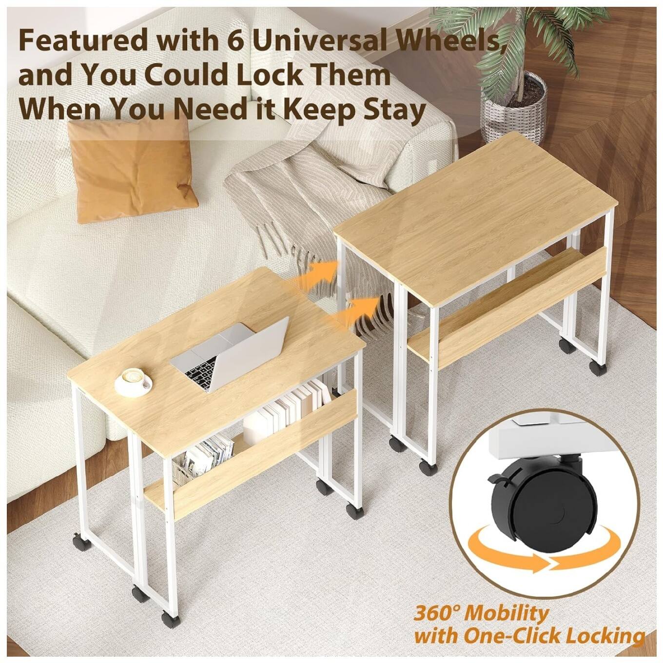 Featured with 6 Universal Wheels, and You Could Lock Them When You Need it Keep Stay

360° Mobility with One-Click Locking
