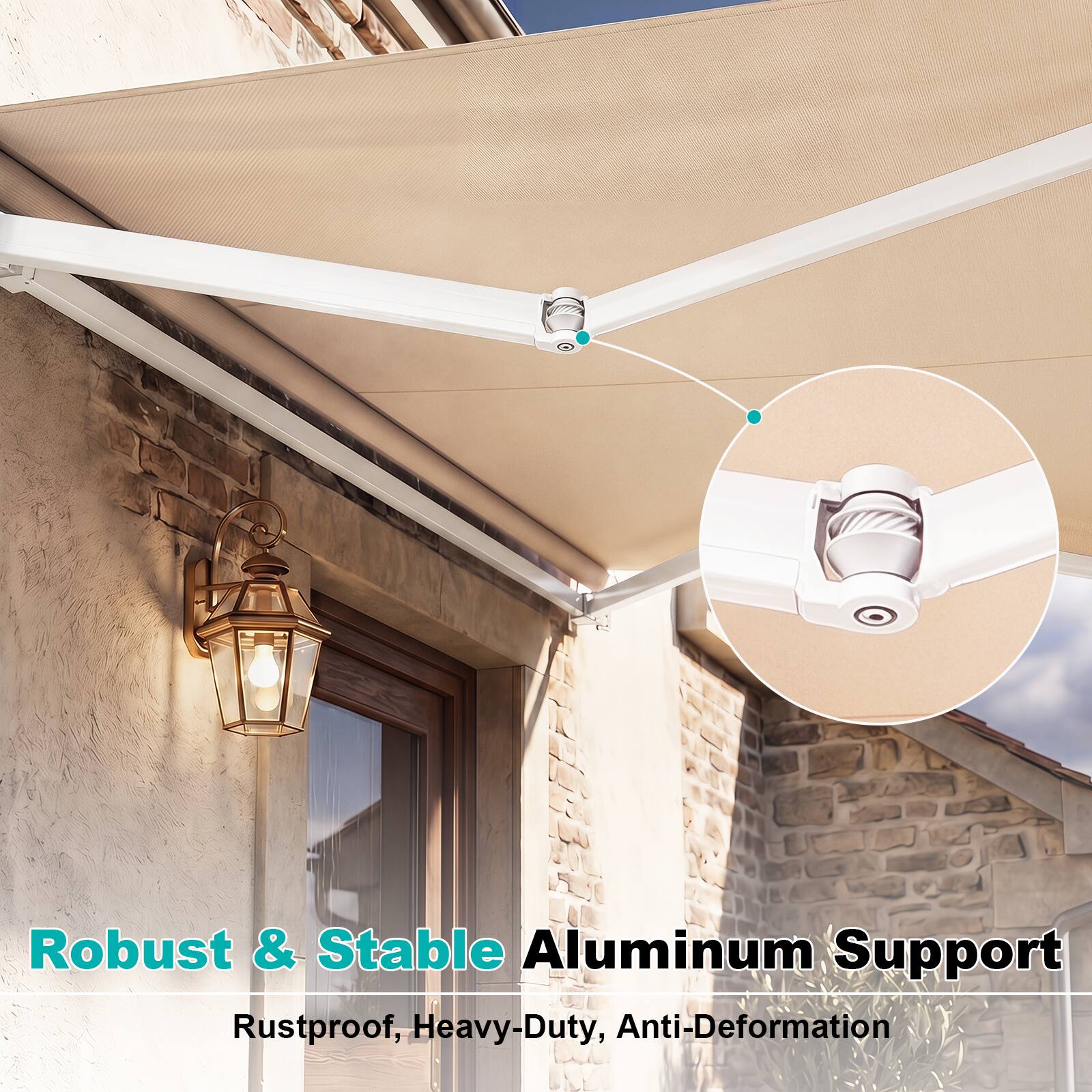 Robust & Stable Aluminum Support  
Rustproof, Heavy-Duty, Anti-Deformation