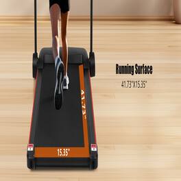 Loheer - Folding Treadmill for Home Quiet Incline Running Machine with Bluetooth Speaker Heart Rate - Black