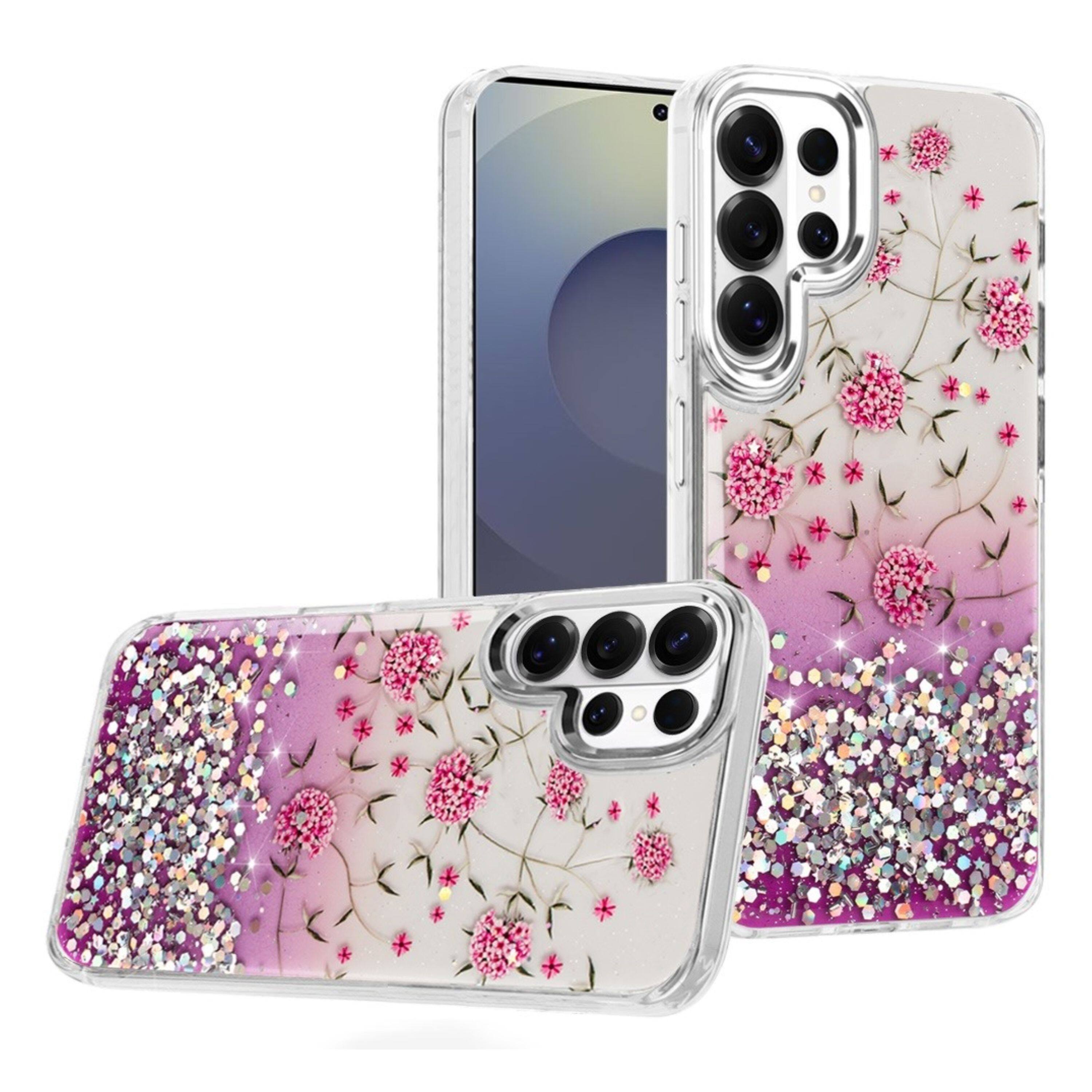 Angle. Kitcheniva - In Mold Design Metallic Buttons Phone Case With Tempered Glass For Samsung Galaxy S26 Ultra - Multicolor.