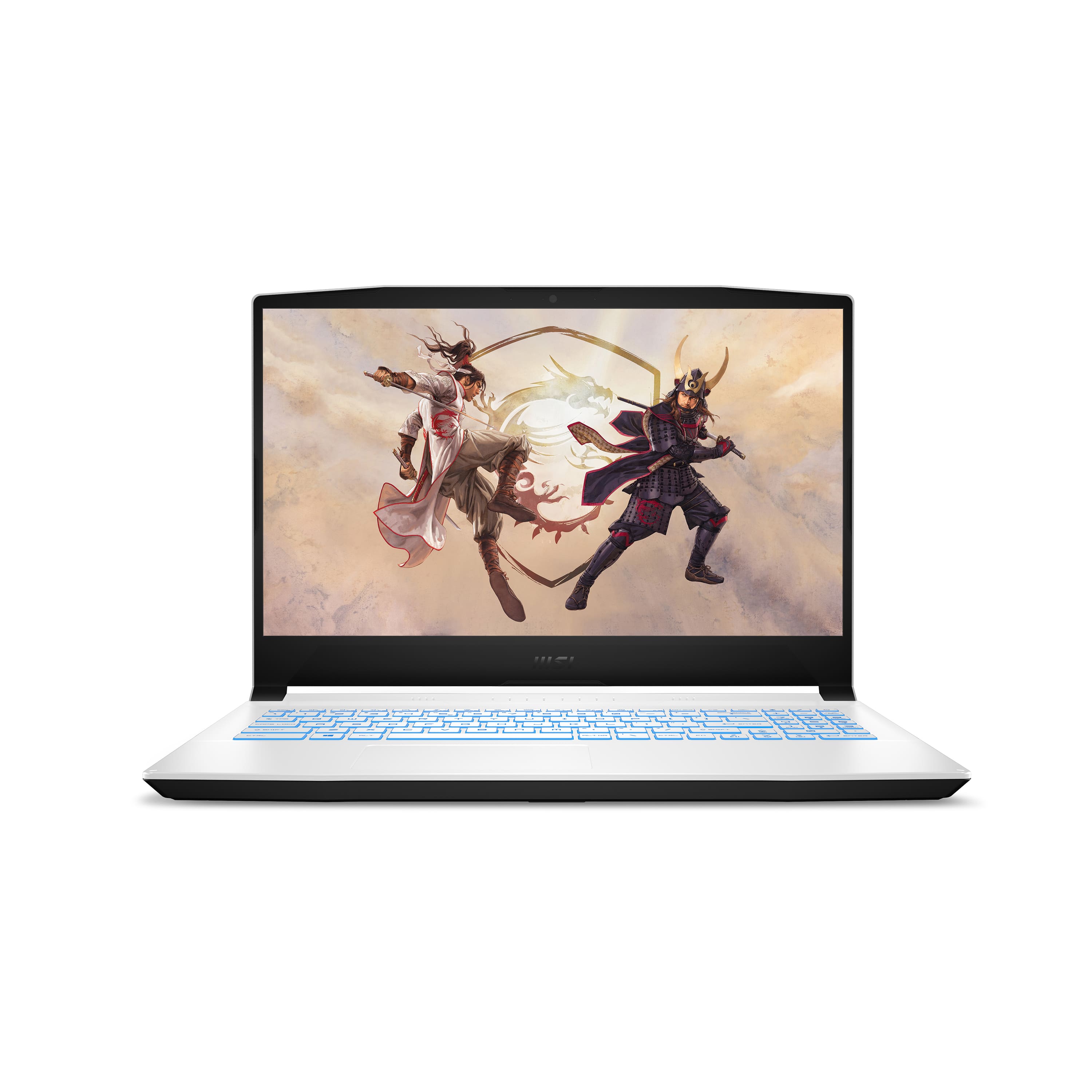 Front. MSI - Sword 15.6" Gaming Laptop - Intel Core i7 - 8GB Memory - 512GB SSD - White.