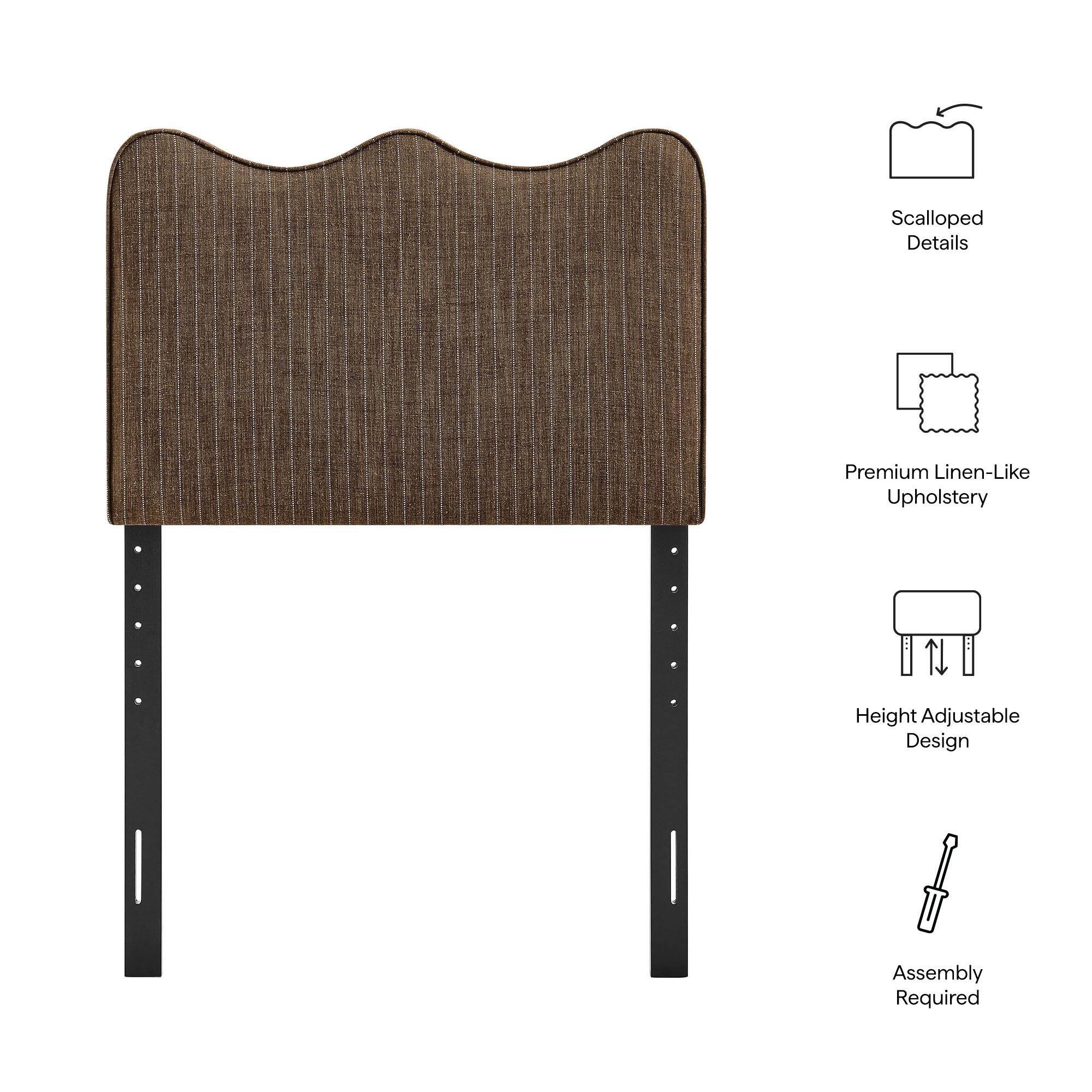 Scalloped Details  
Premium Linen-Like Upholstery  
Height Adjustable Design  
Assembly Required