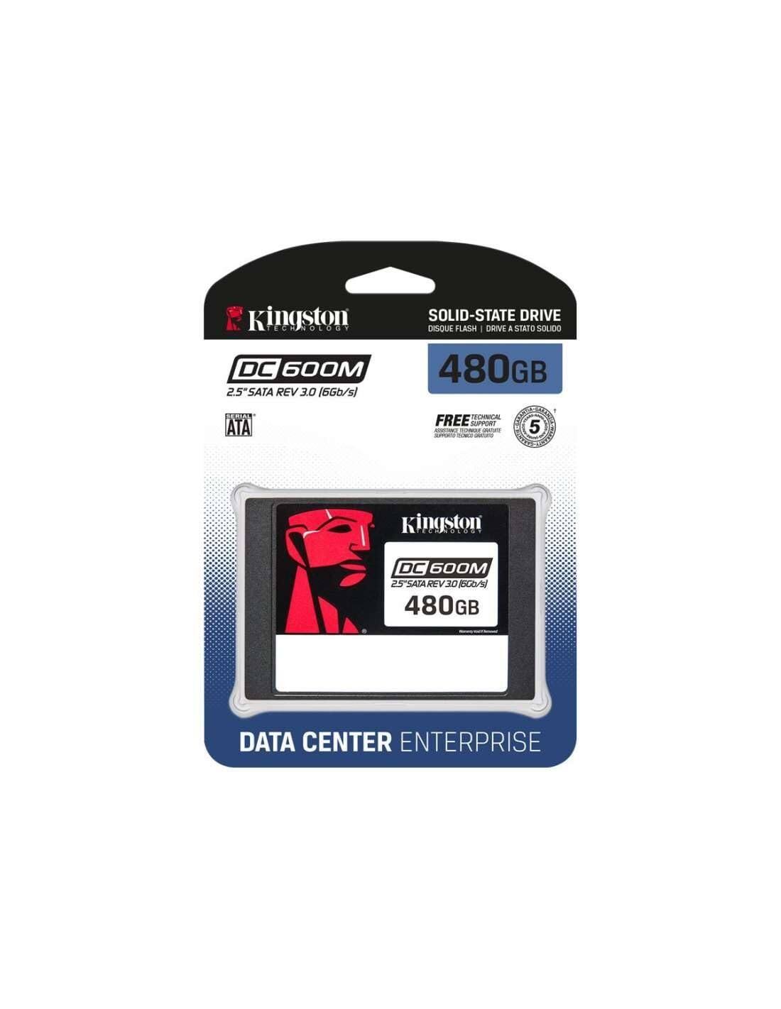 Kingston Technology DC 600M 2.5" SATA 25 REV 3.0 (6Gb/s) ATA Solid-State Drive (SSD) - 480GB  
Free Support  
5 Years Warranty  
CE - AAUO  
Kingston DC 600M 25-SATA REV 10  
1500/s  
480GB Data Center Enterprise