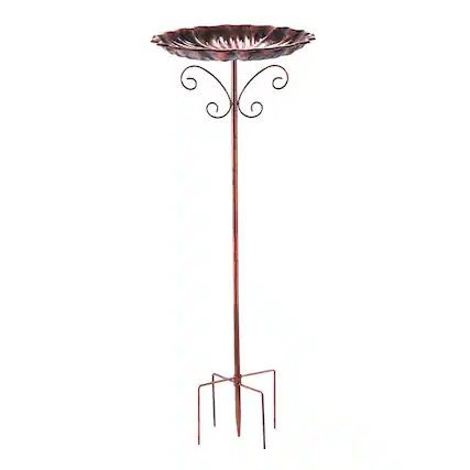 Front. Dazzed Corner - 10" Dia Bowl Bird Baths Feeder Bowl for Outdoors, Vintage Birdbaths Standing for Garden Patio Yard Lawn Decor - Bronze.