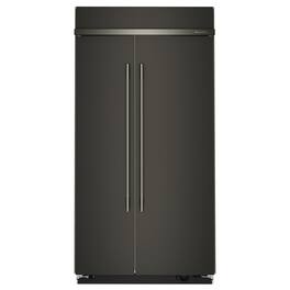 KitchenAid - 25.5 Cu. Ft. Built-In Side-by-Side Refrigerator with Platinum Interior - Black Ore