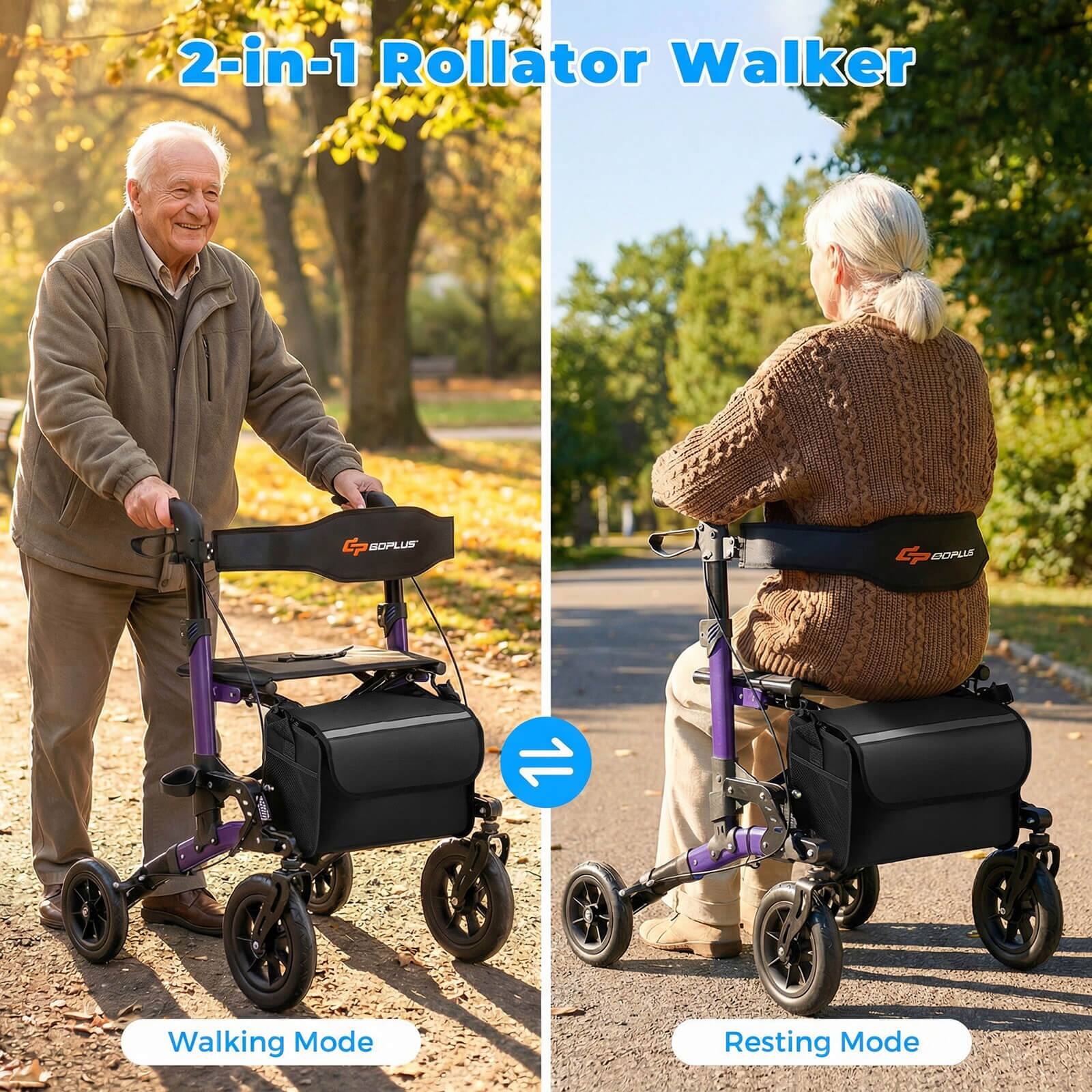 2-in-1 Rollator Walker

Walking Mode

Resting Mode