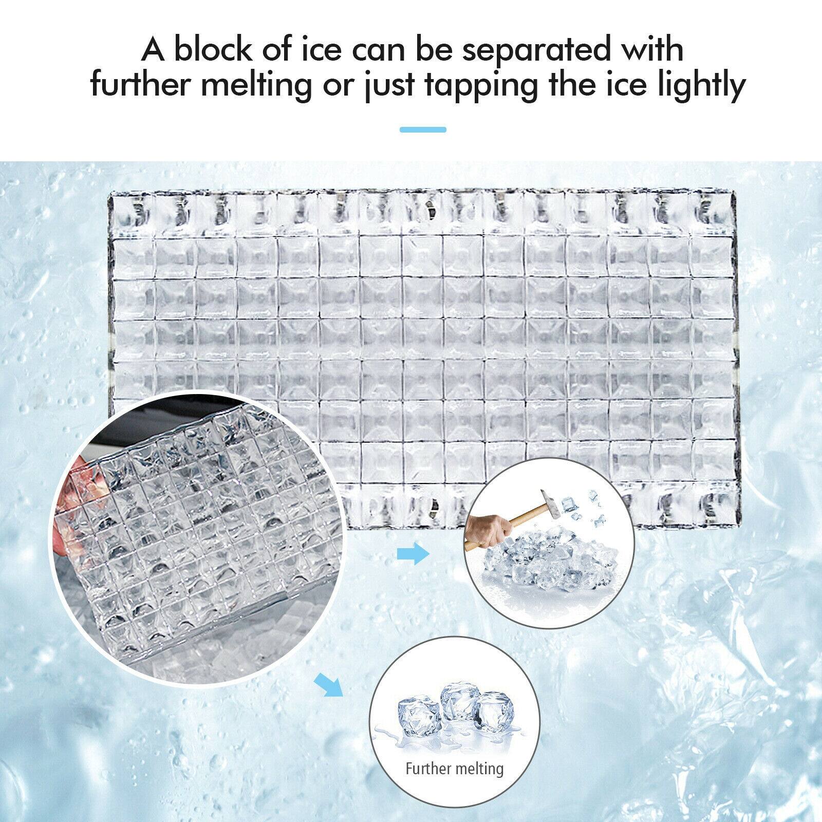 A block of ice can be separated with further melting or just tapping the ice lightly. Further melting