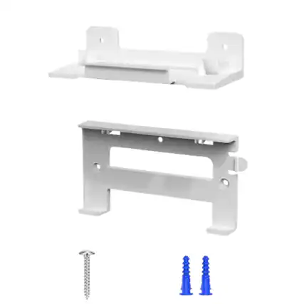 Front. Stock Preferred - Wall Mount Bracket for Starlink Gen 3 Router & Power Supply - White.