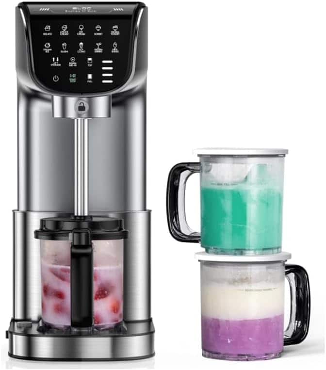 Petrimins - 12-in-1 Automatic Ice Cream Maker with Lift-and-Stir Technology, 3 x 19.2oz Pints and Brushless Motor - Black price history on PriceWatchPro