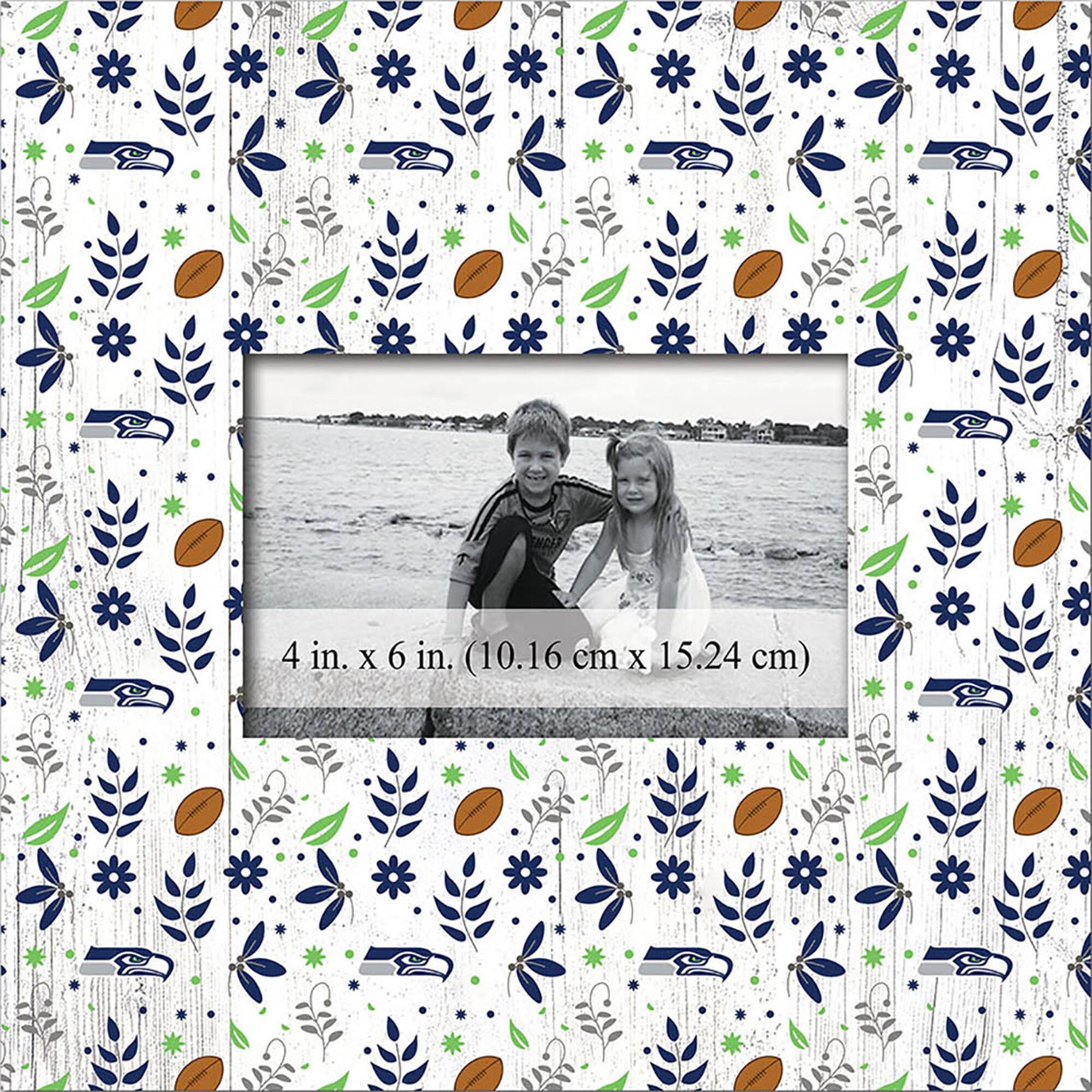 Seattle Seahawks 10'' x 10'' Floral Pattern Frame