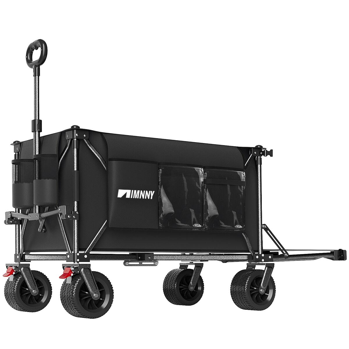 Left. Loheer - Loheer 300L Folding Beach Wagon, 500 lb Heavy Duty Garden Cart with 58 Inch Tailgate and All Terrain Wheels.