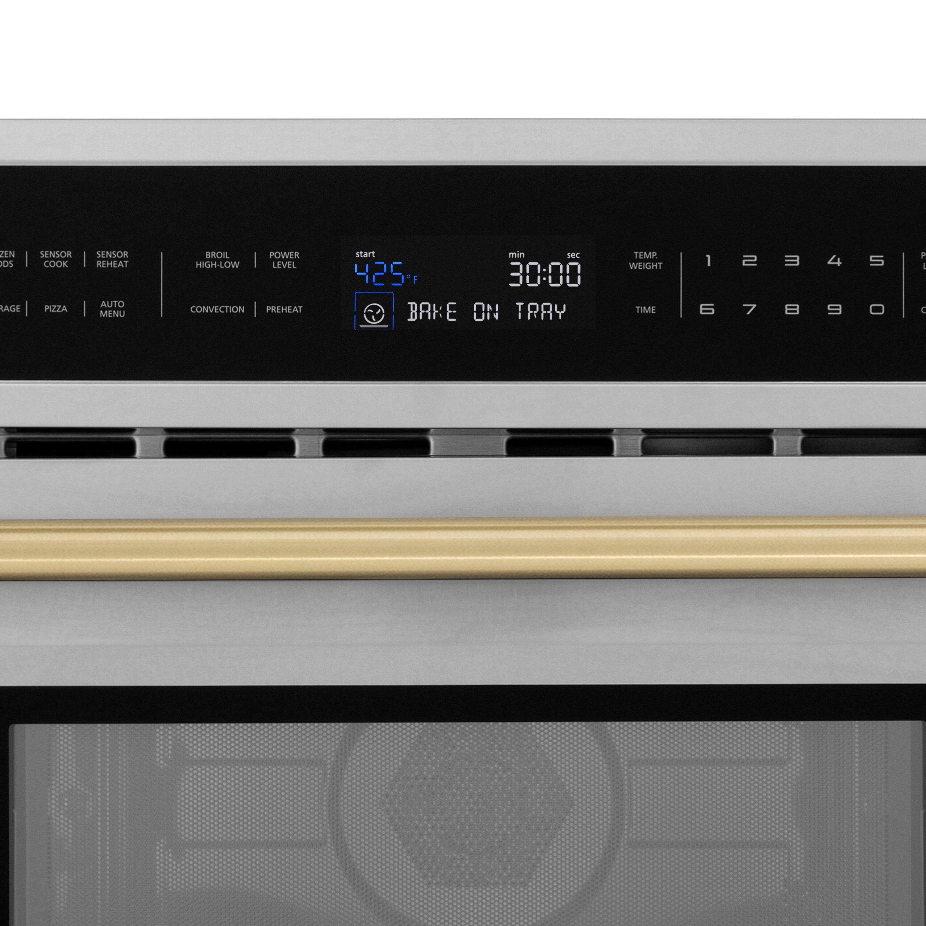 JEN OS  
RAGE  
SENSOR COOK  
PIZZA  
SENSOR REHEAT  
AUTO  
MINU  
BROIL  
POWER HIGH-LOW  
LEVEL  
CONVECTION  
PREHEAT  
start  
min  
SOL  
425°F  
30:00  
BAKE ON TRAY  
TEMP  
WEIGHT  
TIME  
1 2 3 4 5  
6 7 8 9 0