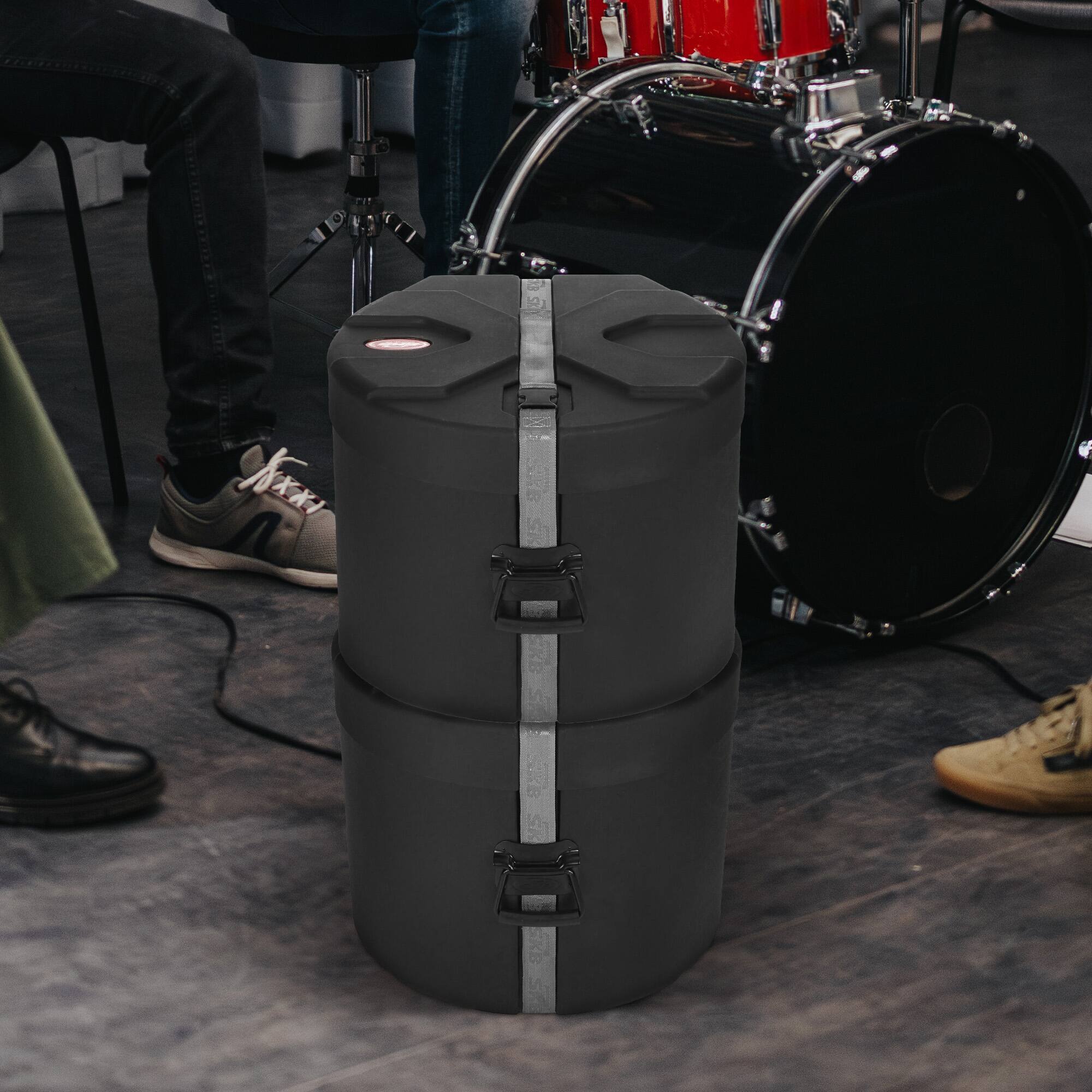 Alt View 3. SKB - SKB 14" x 16" Floor Tom Case with Padded Interior and D-Shaped Drum Design - Black.