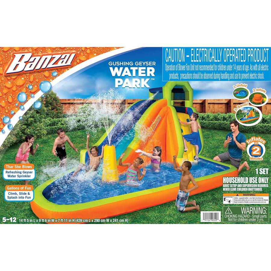 Pool Gushers Banzai Gushing Geyser Water Spraying Inflatable Pool Water Park Set ...