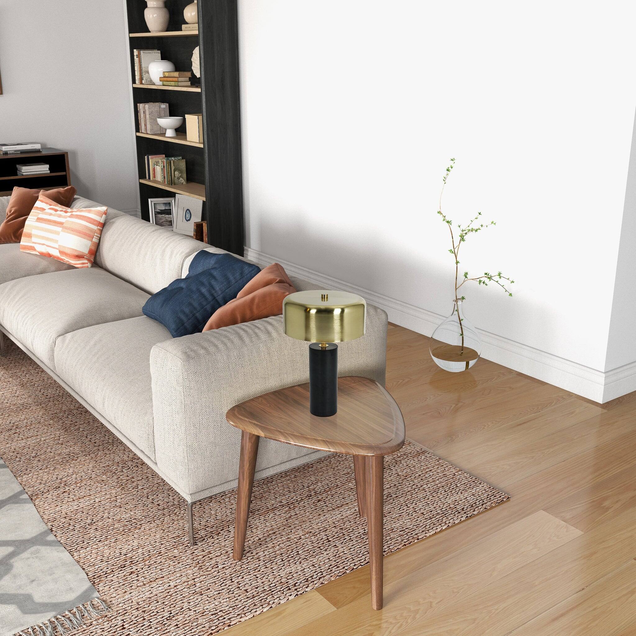 Back. APRILSOUL - New Design Small Modern Desk Lamp US In Stock Easy Install Bedside Reading Office Kinetic Gold Outer White.