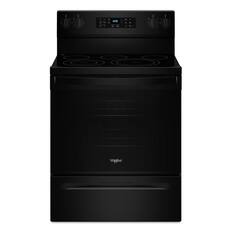 Front. Whirlpool - 30 in. Wide 5 element 5.3 cu. ft. Freestanding Electric Range with Air Cook Technology, No Preheat Air Fry, Self Clean - Black.