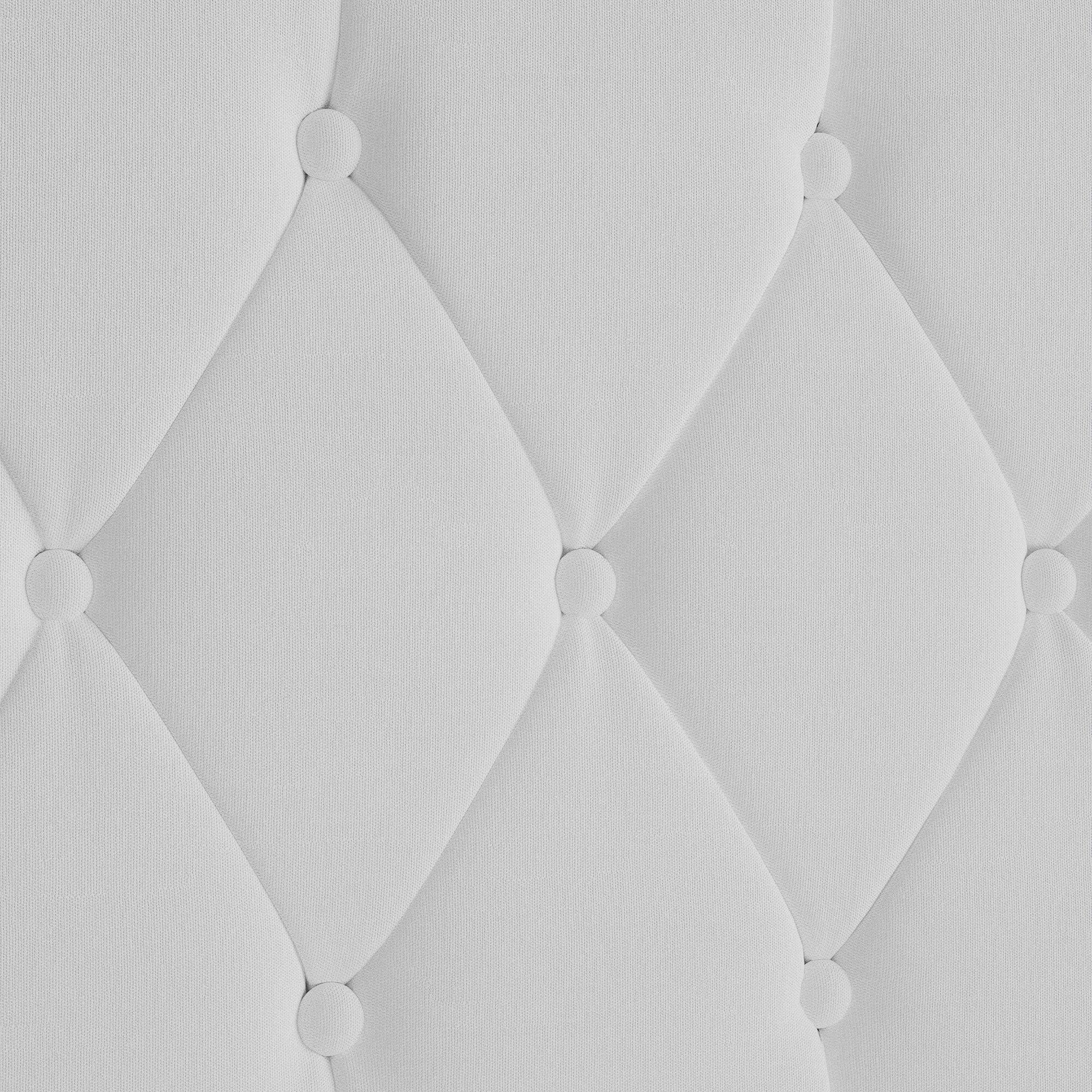 Back. Vecelo - Queen Upholstered Platform Bed Frame with Adjustable Tufted Headboard, Heavy-Duty Metal & Wood Slats, Noise-Free Design - White.