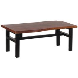 AmeriHome - Acacia Live Edge Trestle Coffee Table - Brown/Black