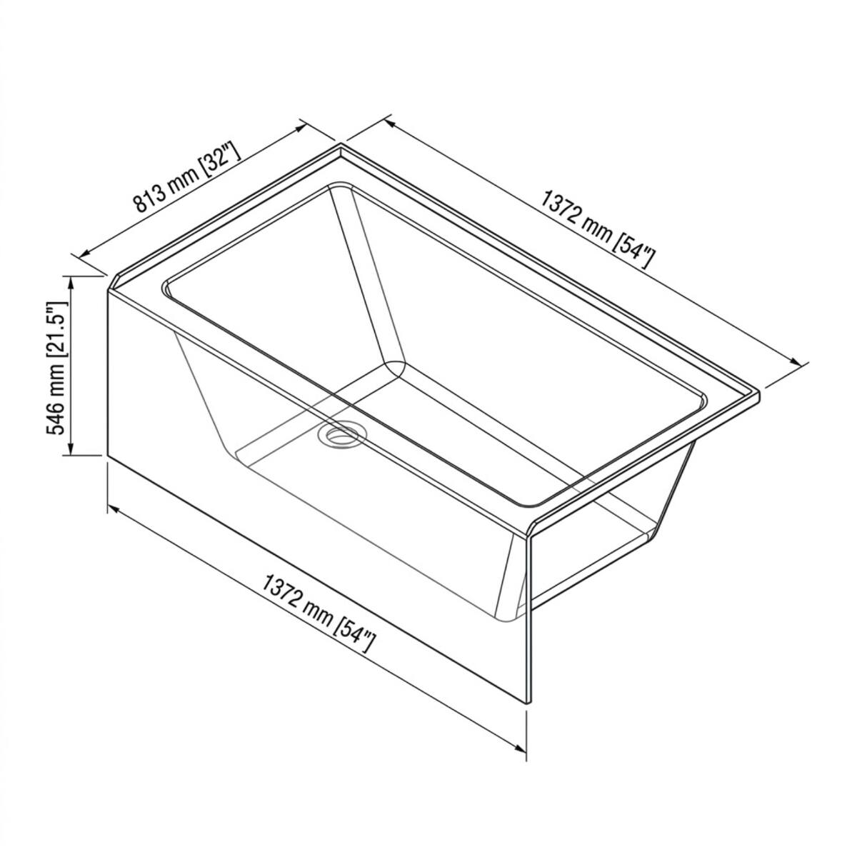 [21.5"] 546 mm  
[32"] 813 mm  
1372 mm [54"]  
1372 mm [54"]