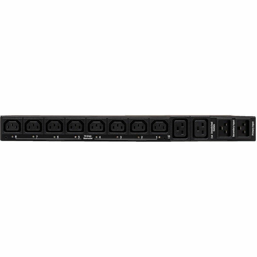 8 7 6 5 4 3 2 1 10 Unswitched Outlets 9 input Secondary and Primary 18 Amps Manioutio