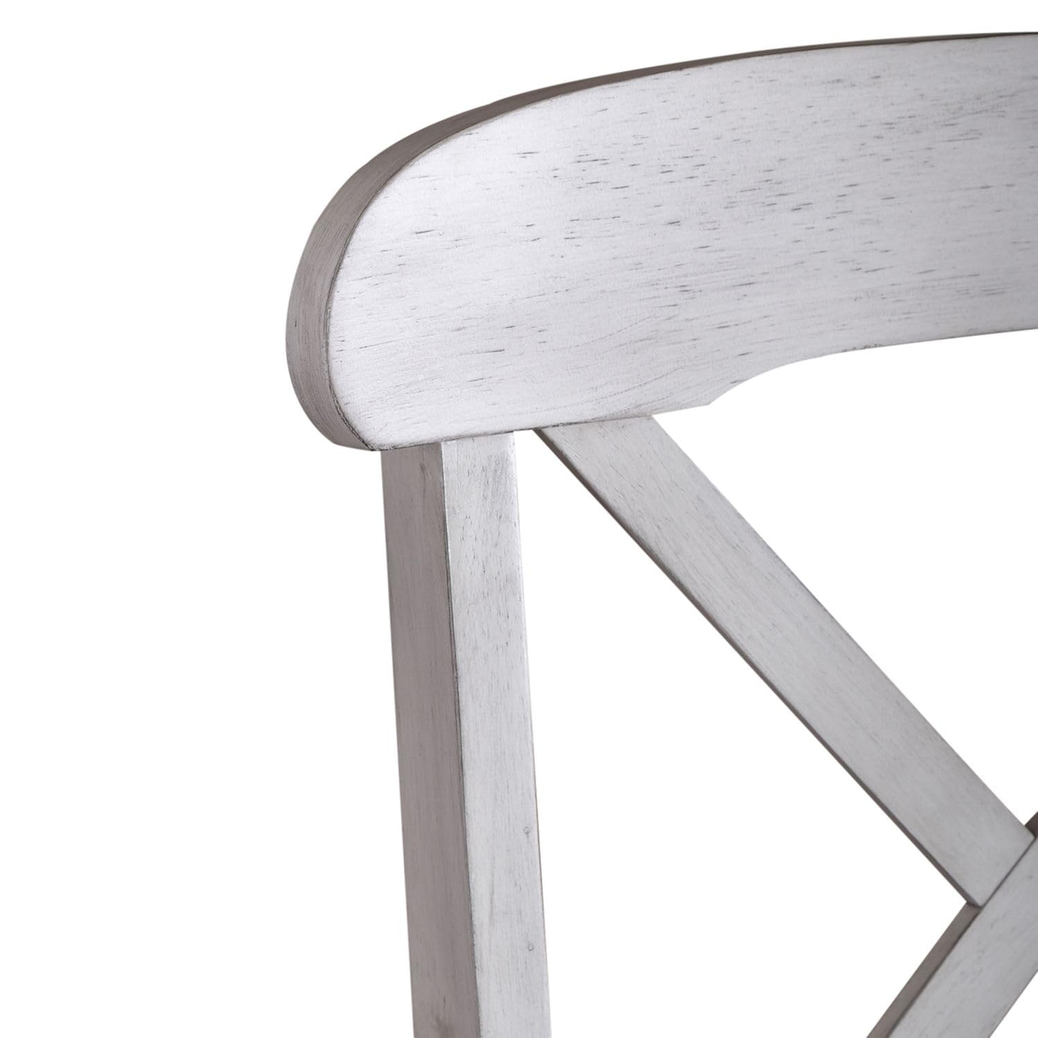 Alt View 2. Liberty Furniture Industries - Uph X Back Side Chair (RTA) - Set of 2 in Rubberwood Solids w/ Pine Veneers - Antique White W/ Weathered Pine.