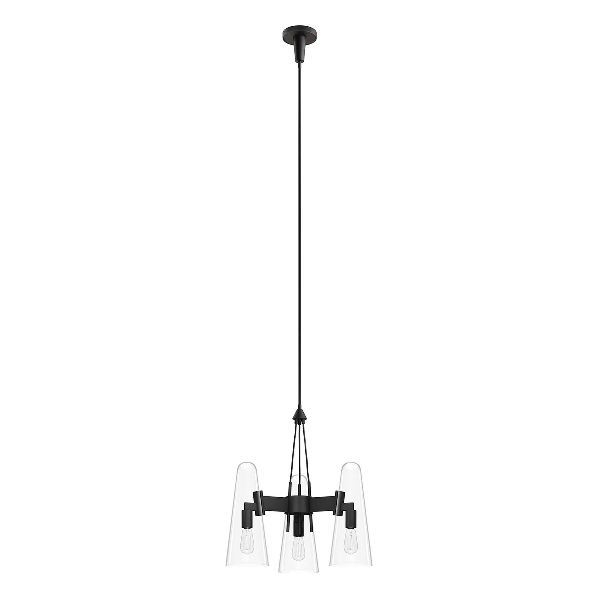 Angle. Modway - Beacon 3-Light Pendant Light by Modway - Clear Black.