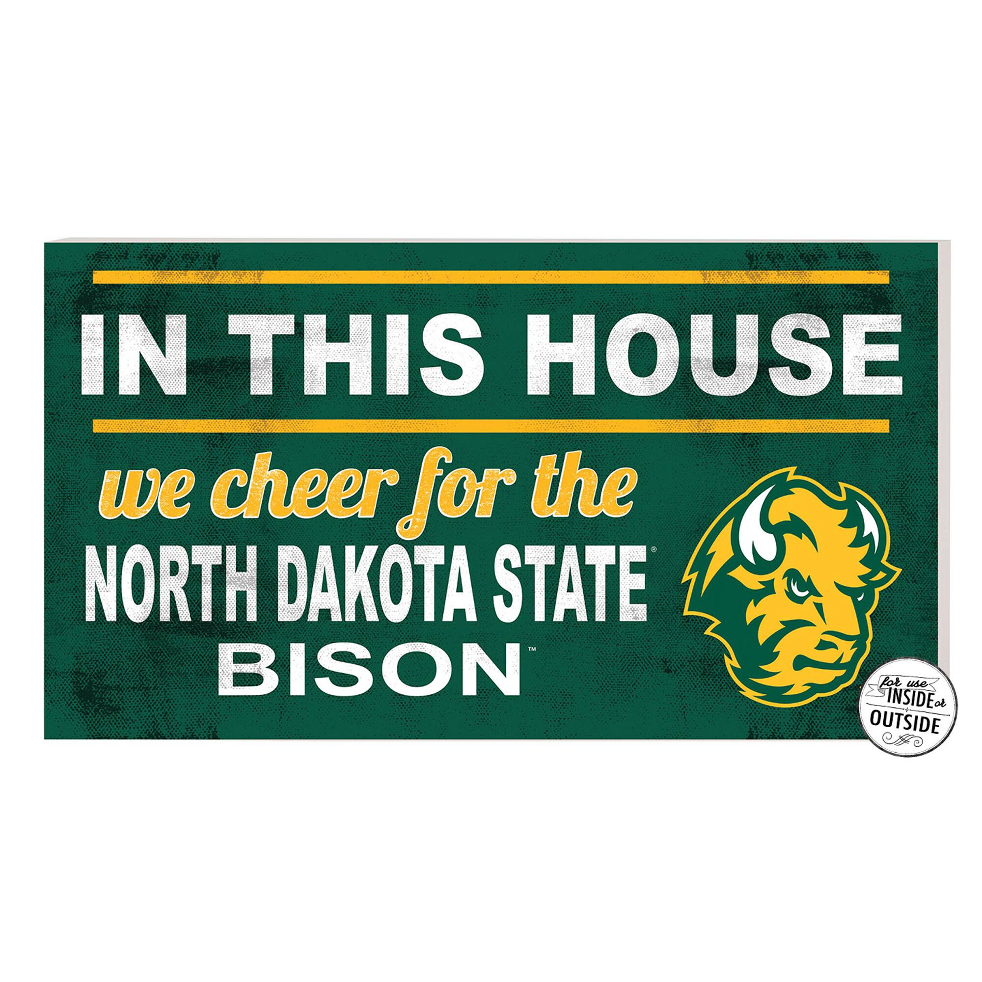 Green NDSU Bison 11'' x 20'' Indoor/Outdoor In This House Sign