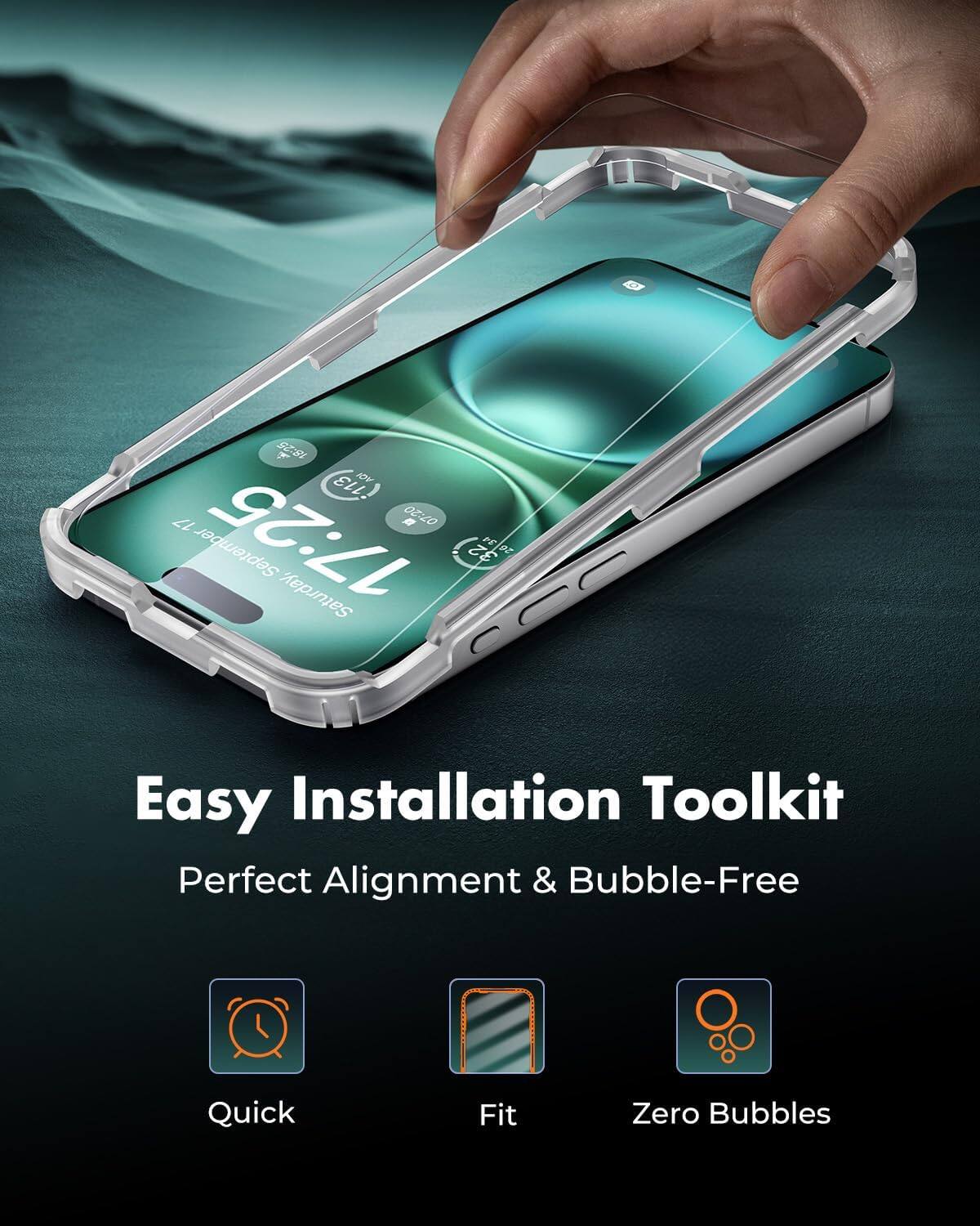 18:25 113 OV 17  
07:20 September 17:25 Saturday, CCC 32 26  

Easy Installation Toolkit  
Perfect Alignment & Bubble-Free  
Quick Fit Zero Bubbles