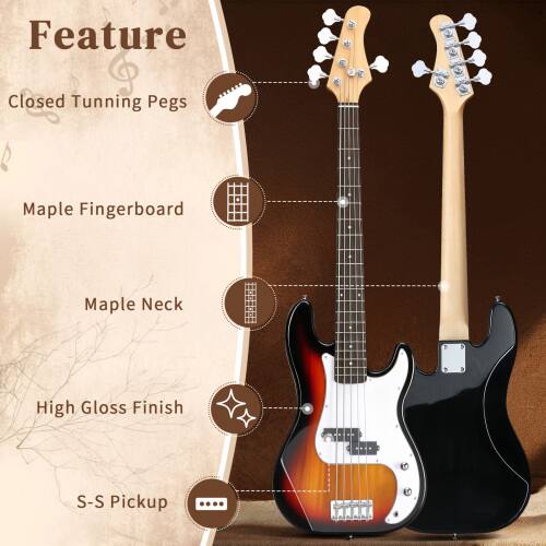 Feature  
Closed Tuning Pegs  
Maple Fingerboard  
Maple Neck  
High Gloss Finish  
S-S Pickup