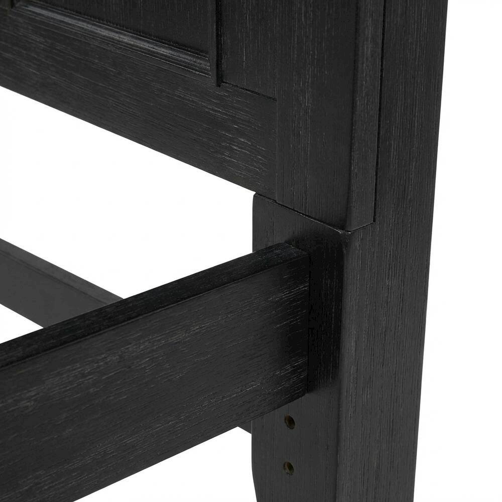 Alt View 2. FurniFact - Rustic Black King Bed Headboard, Mahogany, Steel Frame for Farmhouse Décor - Black.