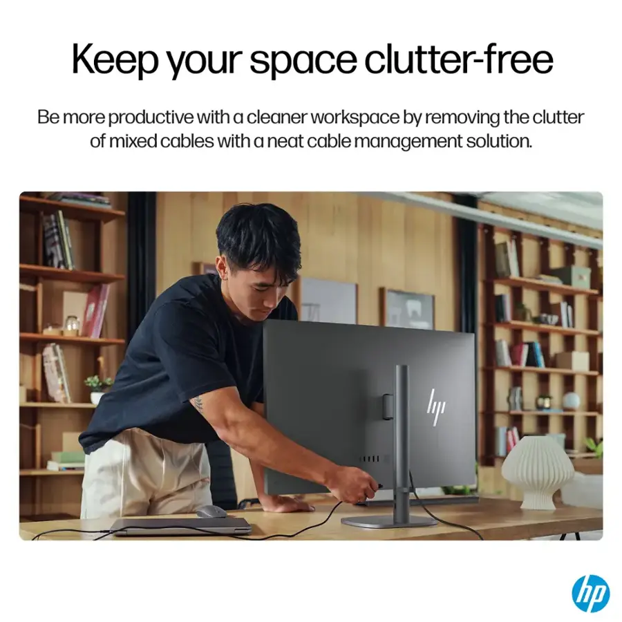 Keep your space clutter-free. Be more productive with a cleaner workspace by removing the clutter of mixed cables with a neat cable management solution. y hp.