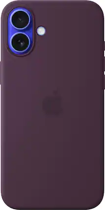 Front. Apple - iPhone 16 Plus Silicone Case with MagSafe - Plum.