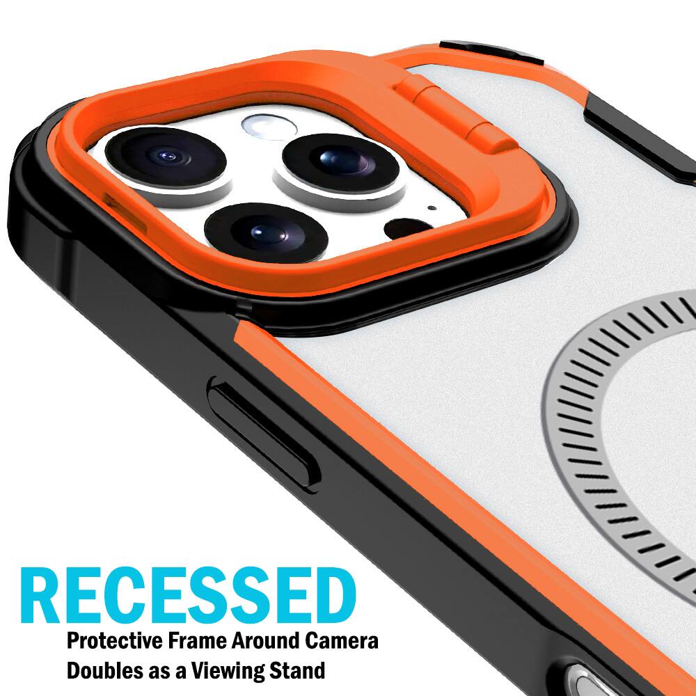 RECESSED  
Protective Frame Around Camera Doubles as a Viewing Stand