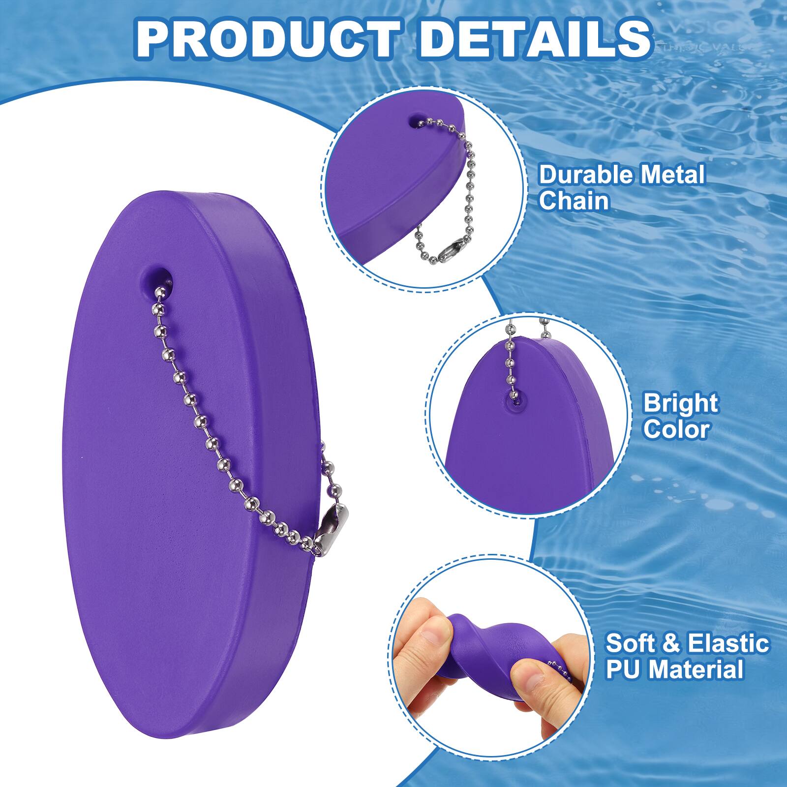 CVSIO PRODUCT DETAILS TLSLC VAL

- Durable Metal Chain
- Bright Color
- Soft & Elastic PU Material