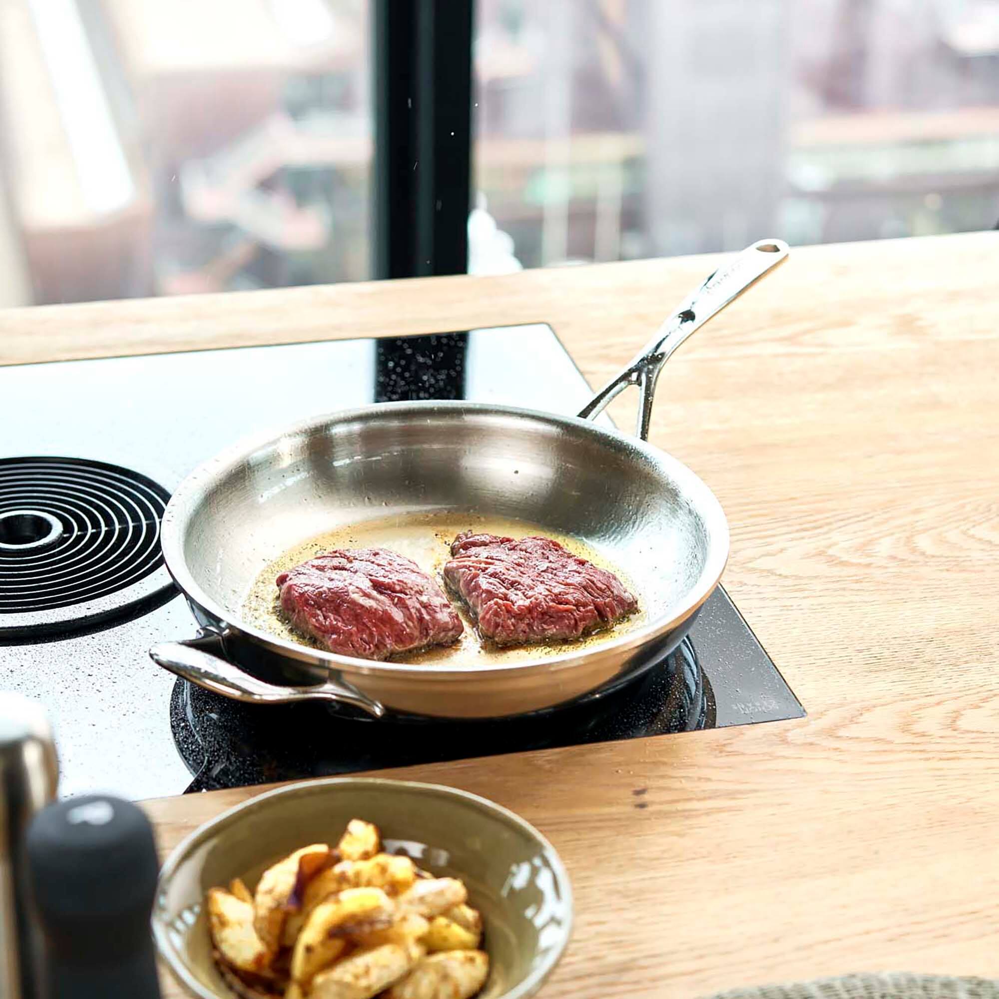 Demeyere Atlantis Proline 7 12.6 inch Fry Pan with Helper Handle