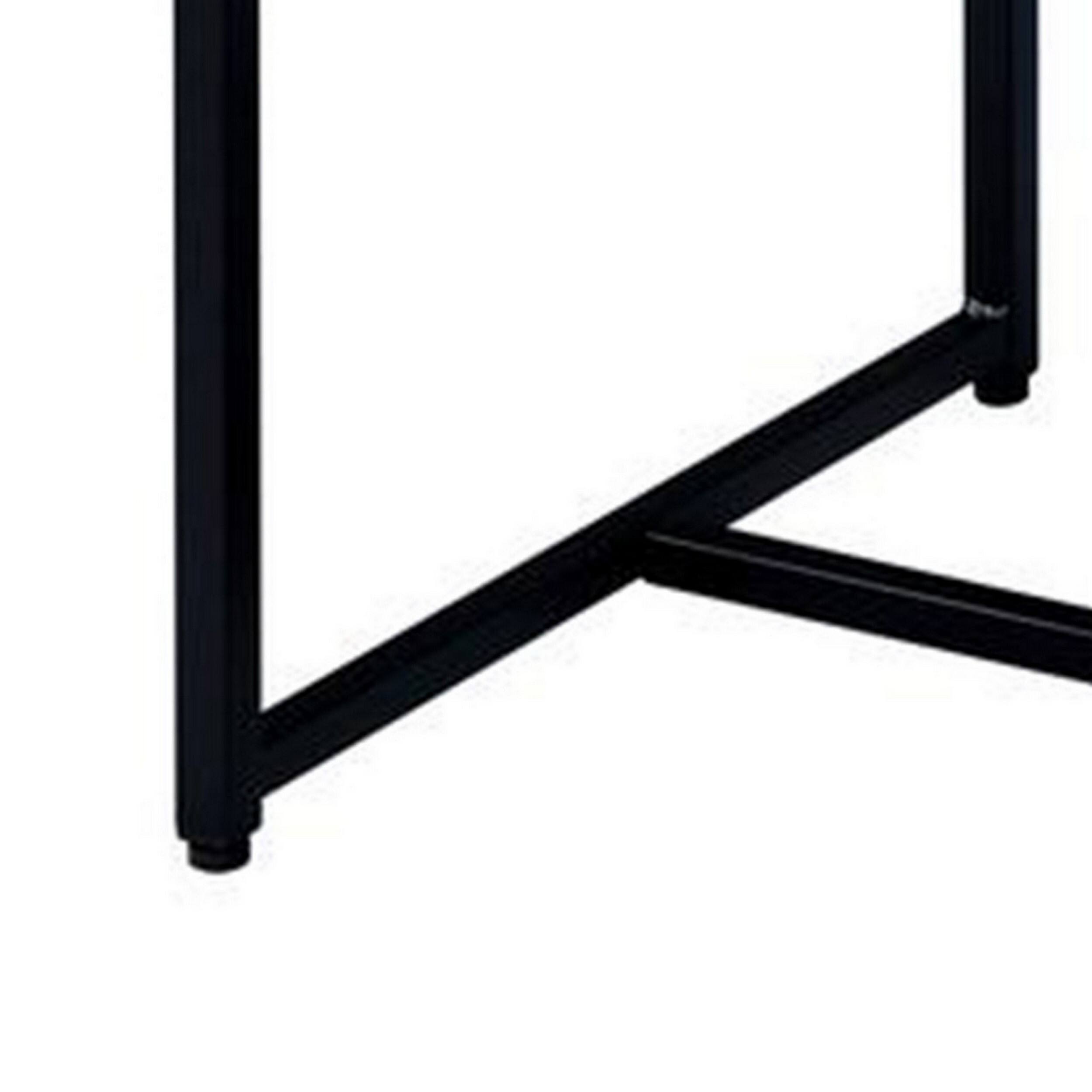 Alt View 2. Manhattan Lane - Contemporary Style Rectangular Wood and Metal End Table - Brown and Black.