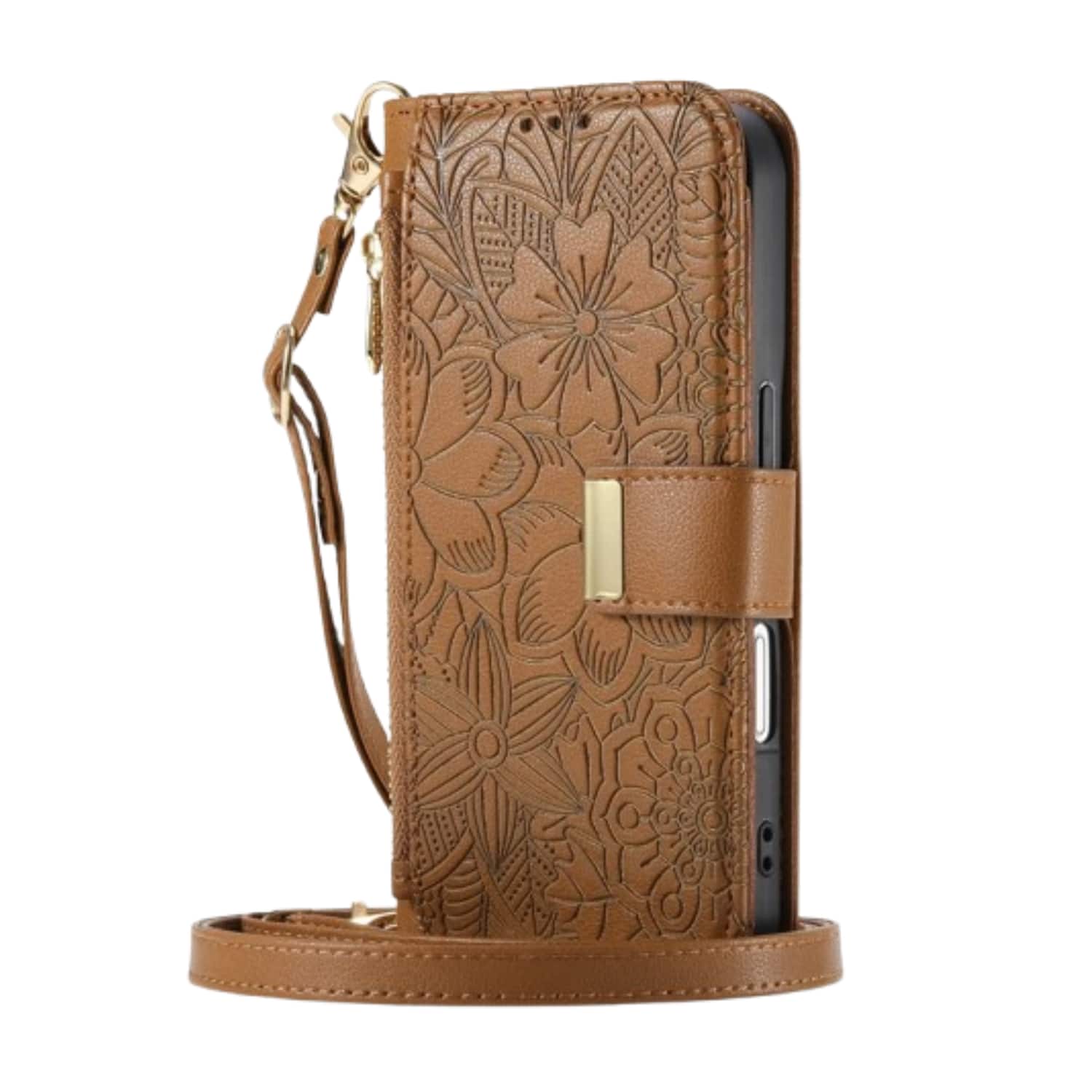 Stock Preferred - Crossbody Wallet Case for iPhone 17 - Brown