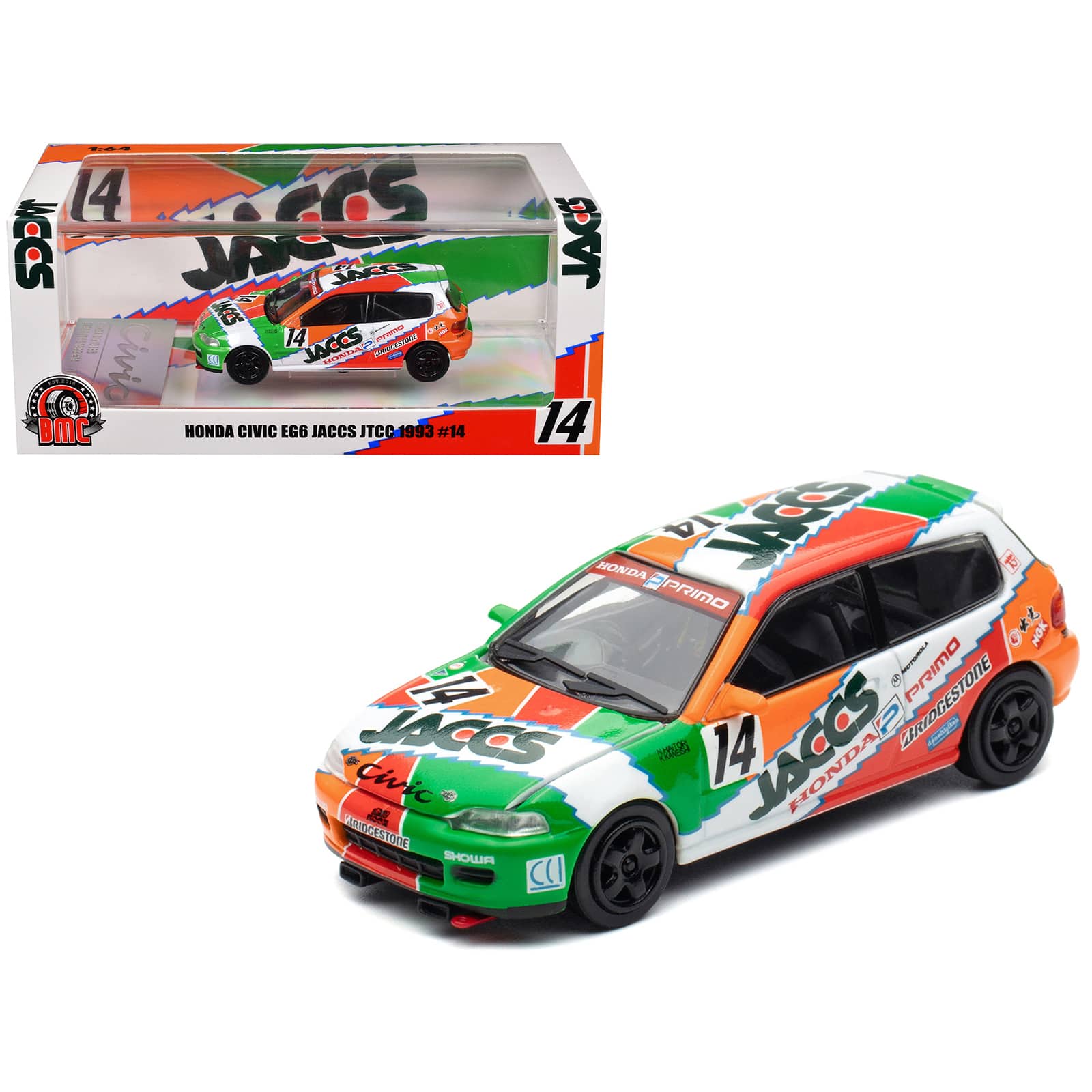 "Honda Civic EG6 RHD #14 JACCS ""Japanese Touring Car Championship"" (1993) 1/64 Diecast Model Car by BM Creations" price history on PriceWatchPro