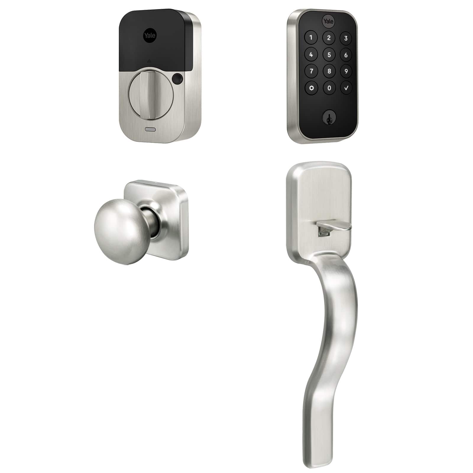 Yale - Assure Lock 2 Touch Keypad with Wi-Fi and Ridgefield Handleset - Satin Nickel