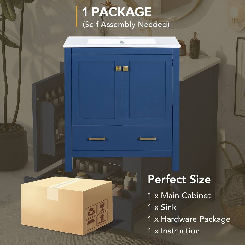 1 PACKAGE (Self Assembly Needed)

Perfect Size
1 x Main Cabinet
1 x Sink
1 x Hardware Package
1 x Instruction