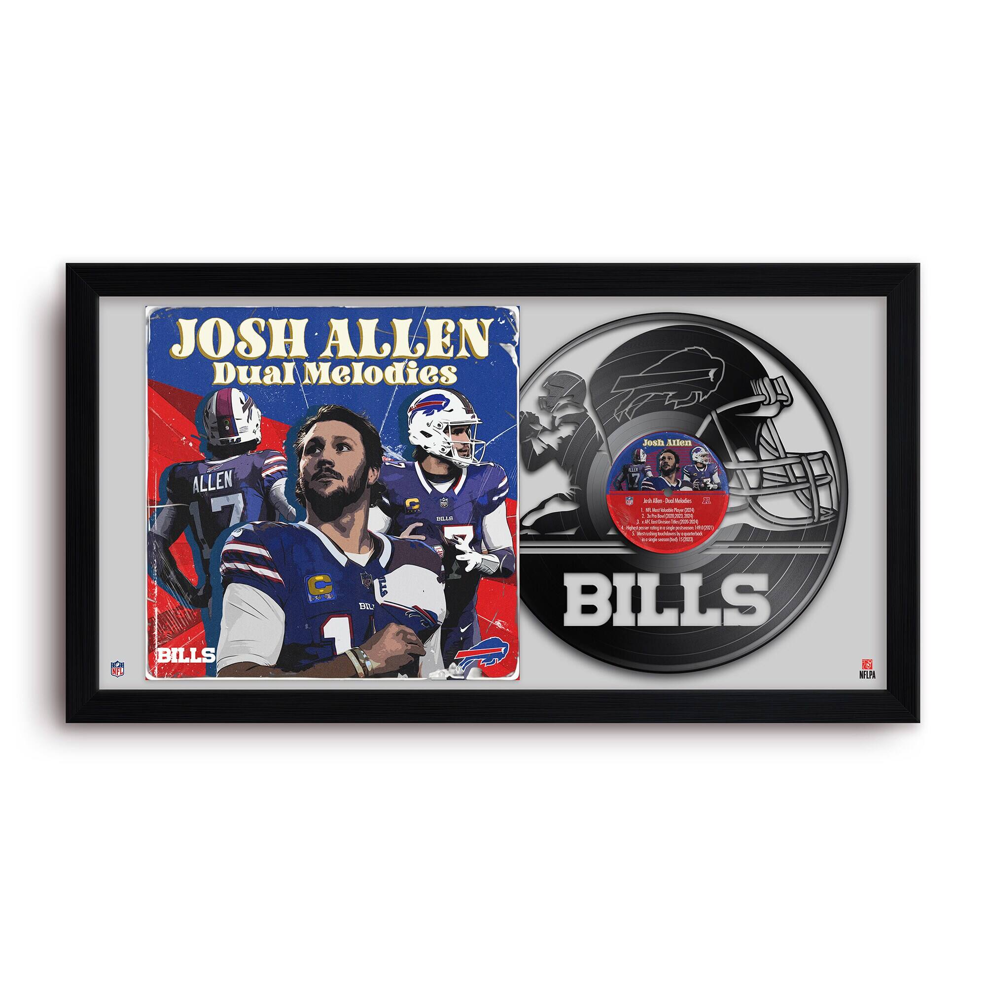 Josh Allen Buffalo Bills 14" x 26" Framed Art Vinyl Album Print